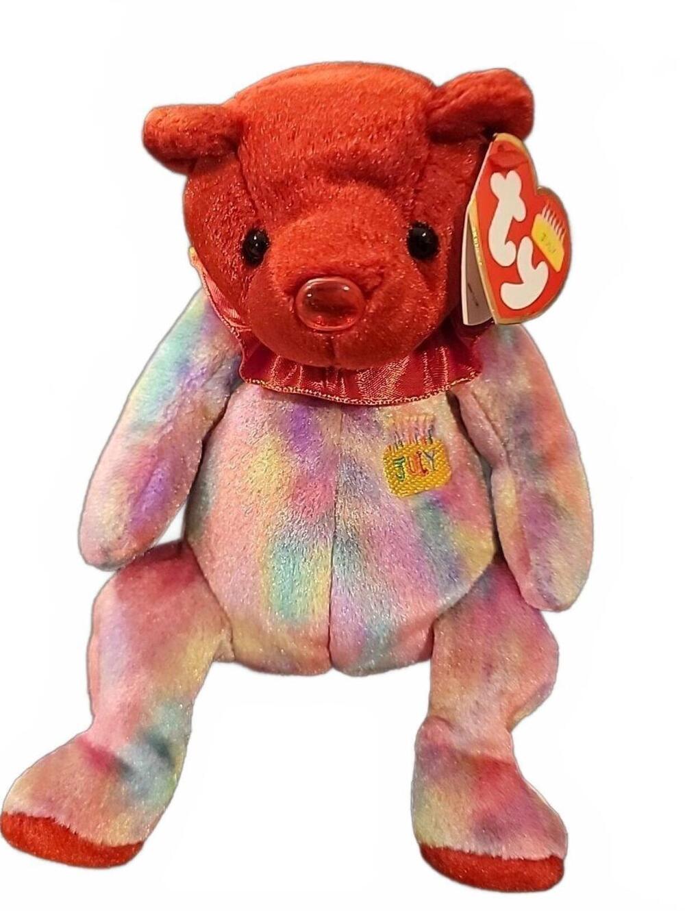 Vintage TY Beanie Baby Month July the Birthday Bear 7.5"